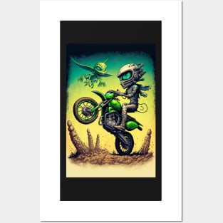 Monster Riding Dirt Bike Anime Style Posters and Art